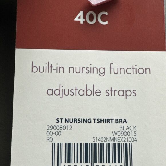 New w/ Tags Secret Treasures 40C Black Nursing Bra Underwire Adjustable Comfort - Picture 2 of 8
